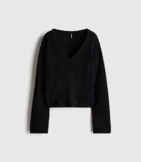 Fine-knit V-neck jumper